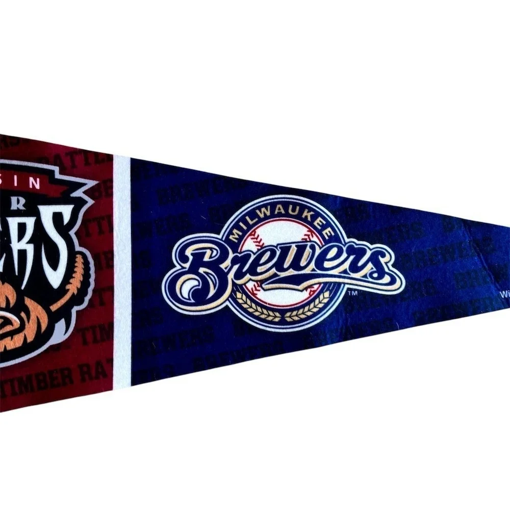 WinCraft Wisconsin Timber Rattlers Milwaukee‎ Brewers Split Pennant Banner